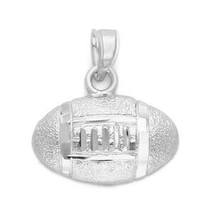 925 Sterling Silver Football Pendant – Sports Jewelry, Athlete Gift
